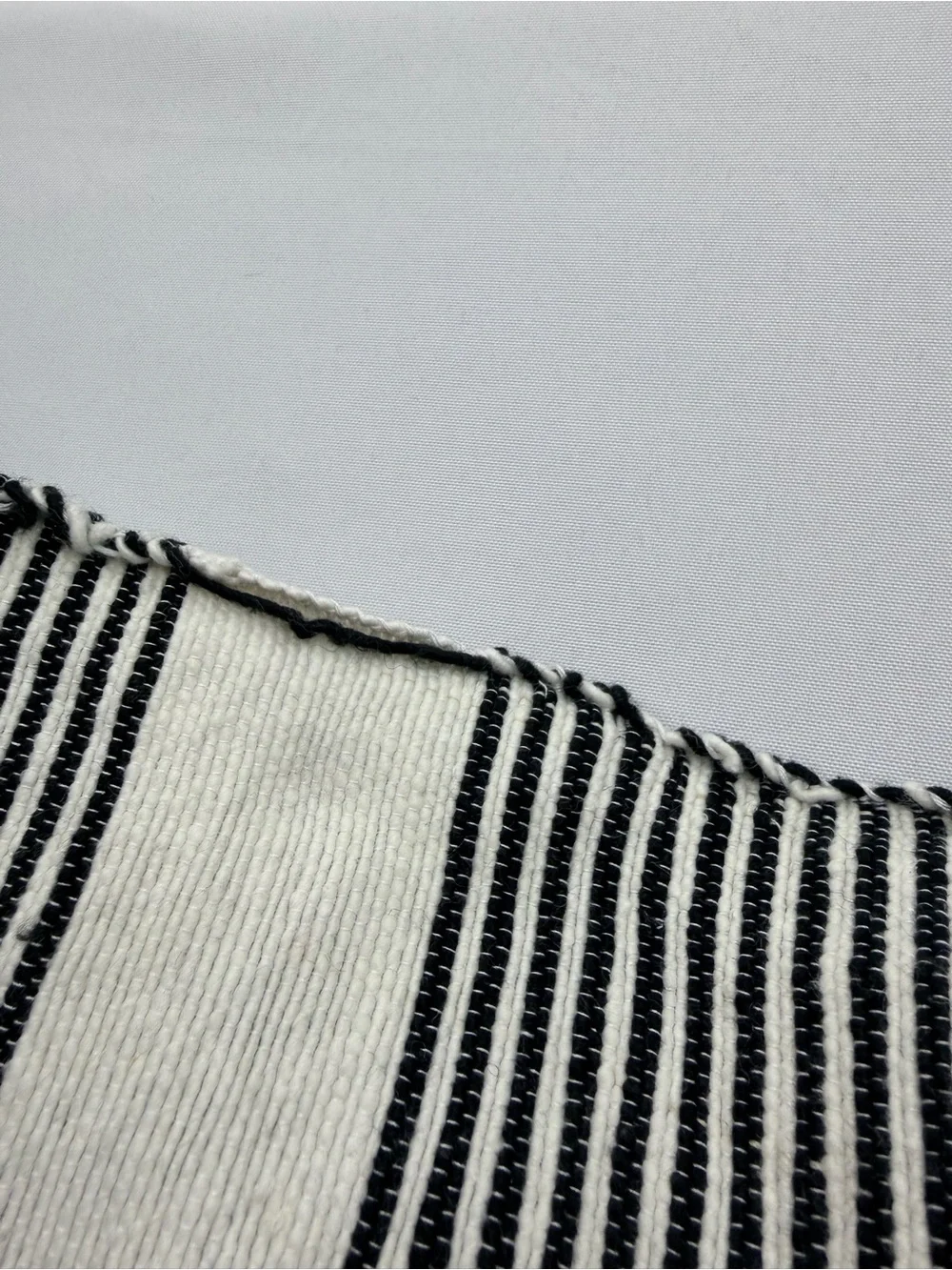 Woven Nook Off White & Black Pom Rugged Throw 47 x 60”